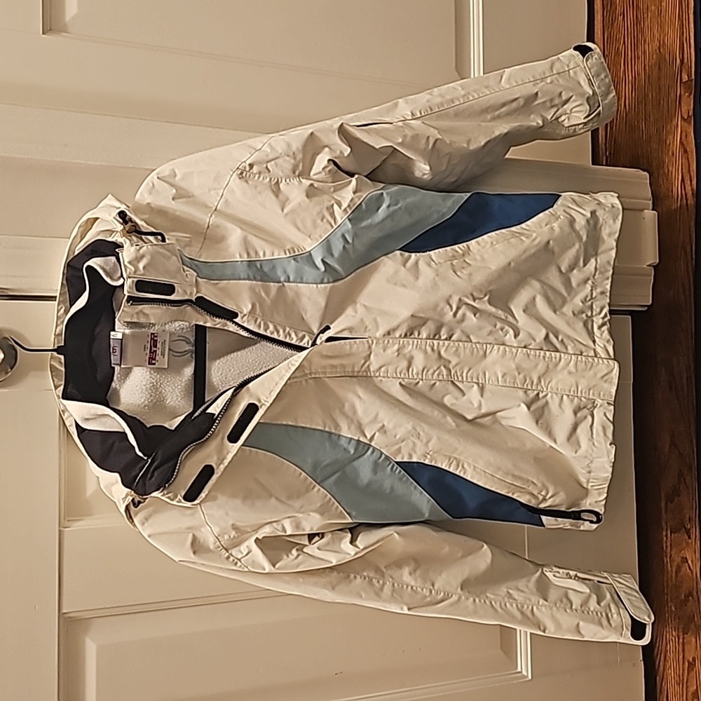 Womens Spyder Jacket and Ski Pants - Baby Blue and White,Size 10,Removable liner